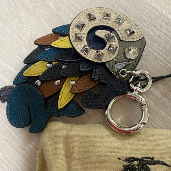 Burberry Studded Leather Bull Charm / Key Chain - Picture 2 of 4